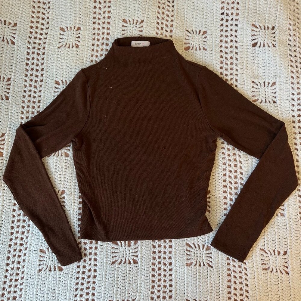 Basic Chocolate Brown Mockneck - Medium - Better Be Brand